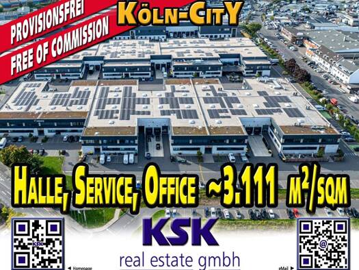 Lagerhalle zur Miete provisionsfrei 3.111 m² Lagerfläche teilbar von 809 m² bis 3.111 m² Bickendorf Köln 50827