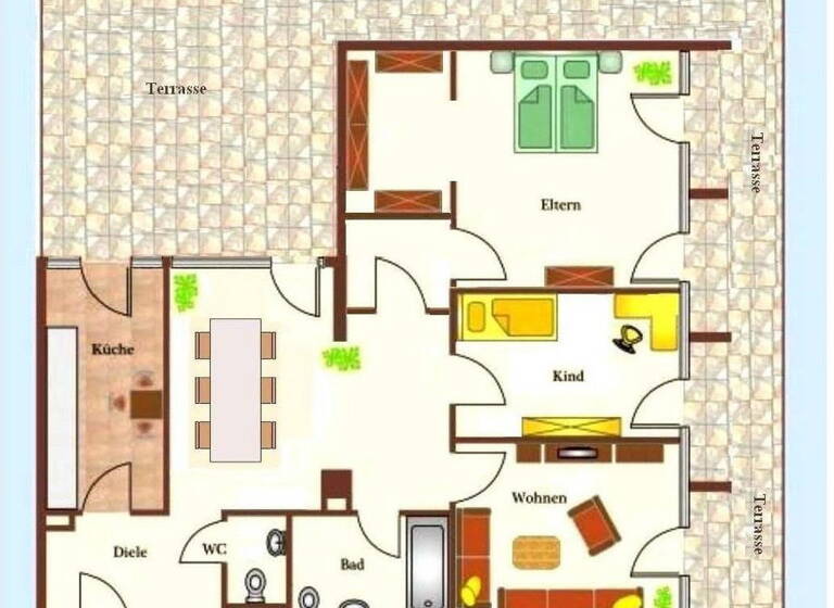 Terrassenwohnung zur Miete 1.650 € 3,5 Zimmer 143 m² 1. Geschoss Neureut Karlsruhe-Neureut 76149