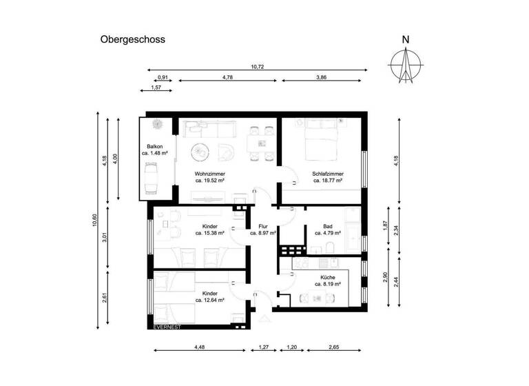 Wohnung zum Kauf 99.000 € 4 Zimmer 84 m² 1. Geschoss Barenburg Emden 26721