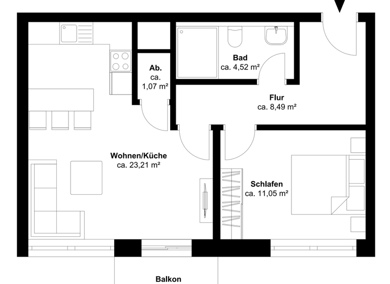 Wohnung zum Kauf - Erstbezug 344.000 € 2 Zimmer 50,4 m² 1. Geschoss Heiligenhafen 23774