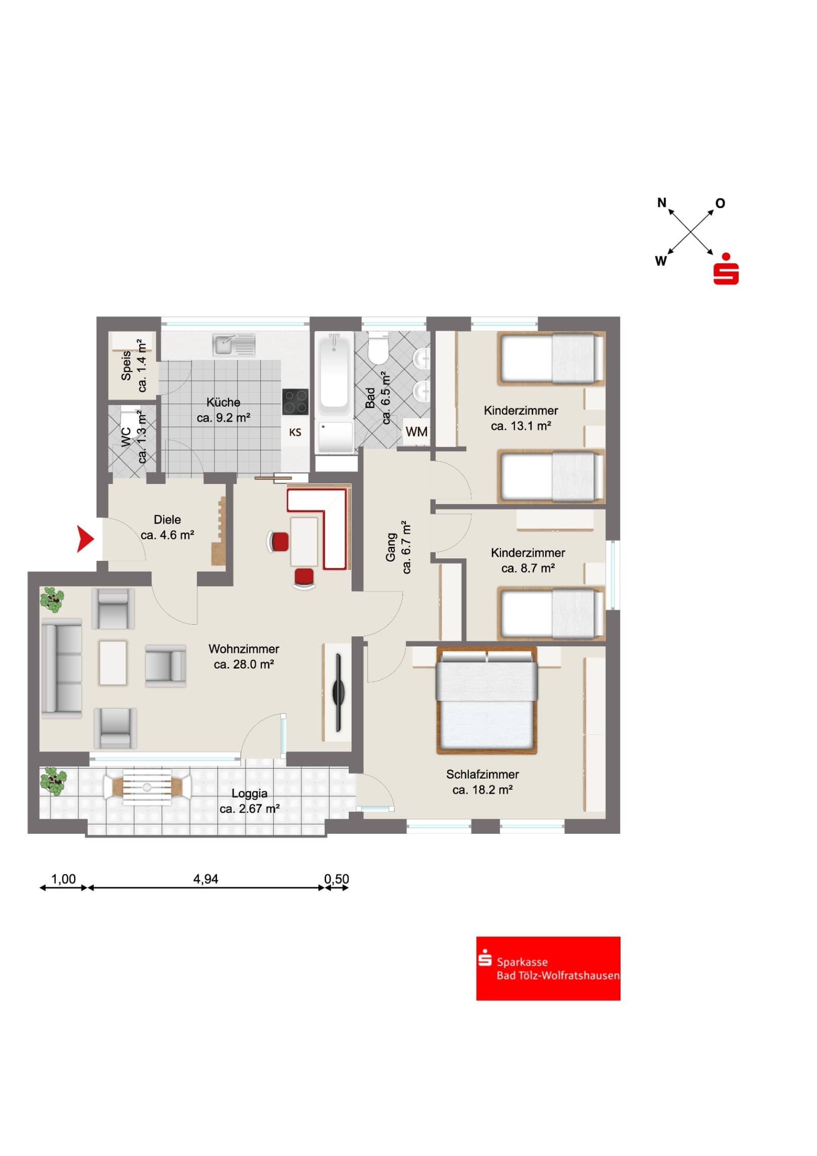 Wohnung zum Kauf 365.000 € 4 Zimmer 102 m²<br/>Wohnfläche Gartenberg Geretsried 82538