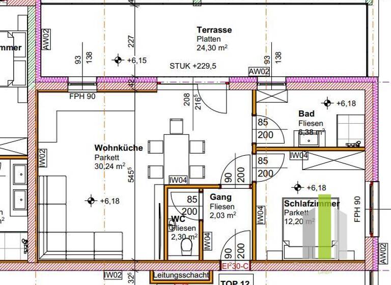 Terrassenwohnung zum Kauf - Erstbezug 243.900 € 2 Zimmer 53 m² 2. Geschoss Aigen im Ennstal 8943