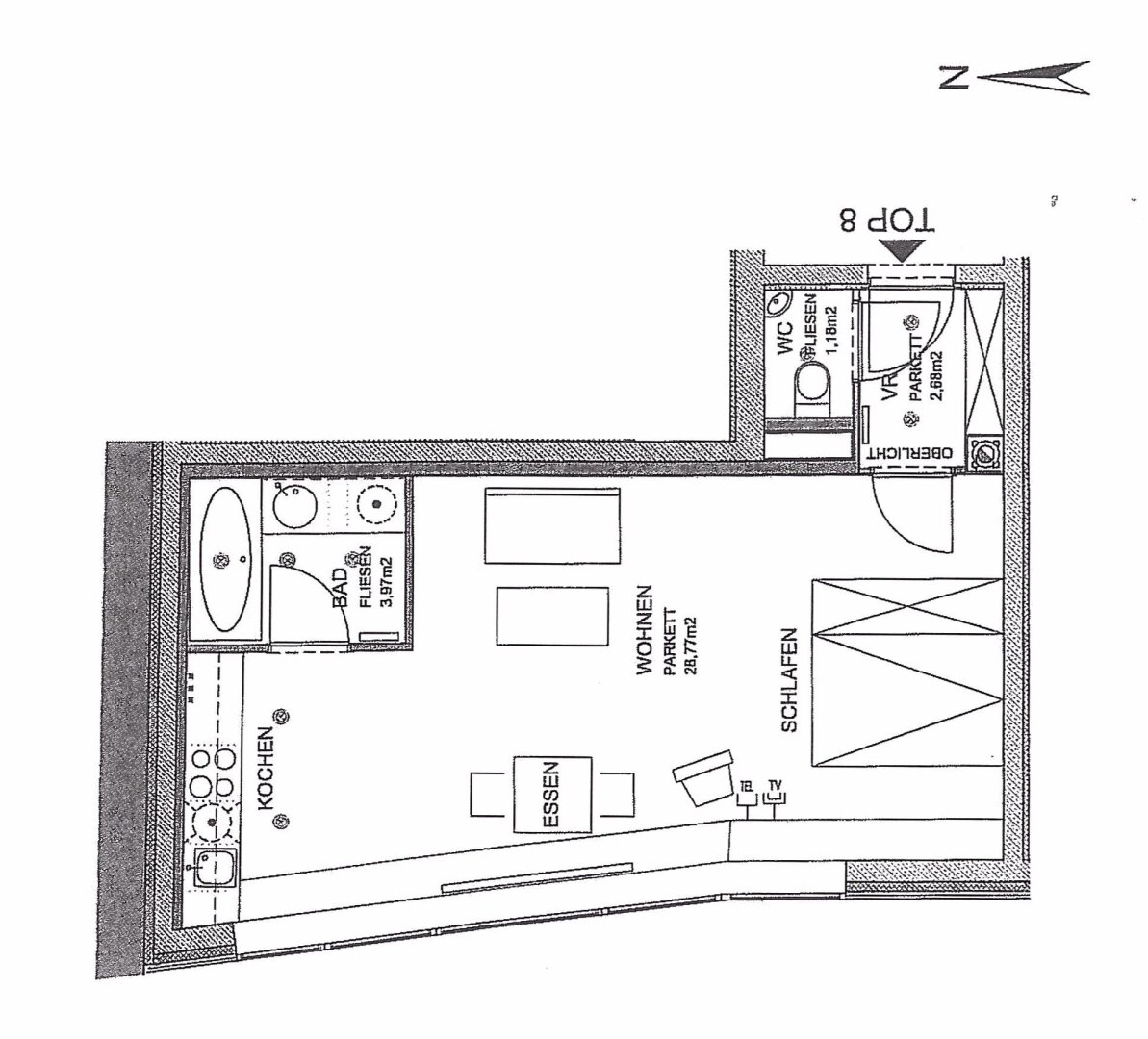 Wohnung zur Miete 776 € 1 Zimmer 36,6 m²<br/>Wohnfläche 1.<br/>Geschoss ab sofort<br/>Verfügbarkeit Kaiserstraße Wien 1070