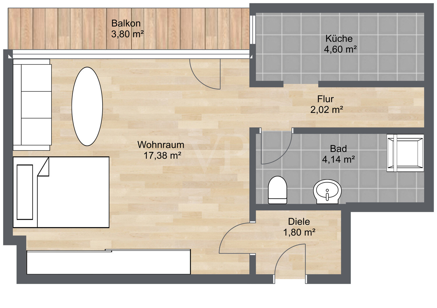 Studio zum Kauf 230.000 € 1 Zimmer 33,7 m²<br/>Wohnfläche Gauting Gauting 82131