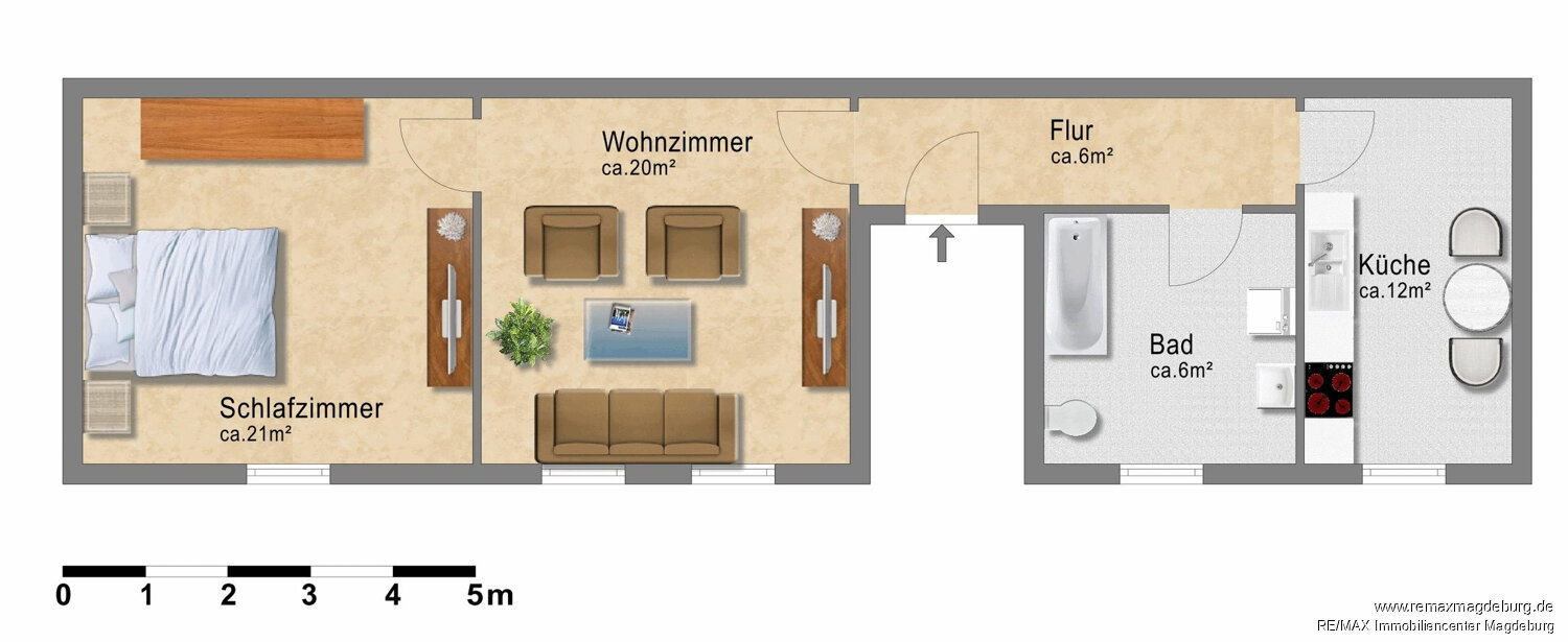 Wohnung zur Miete 323 € 2 Zimmer 65,4 m²<br/>Wohnfläche EG<br/>Geschoss ab sofort<br/>Verfügbarkeit August-Bebel-Straße 32 Burg Burg 39288