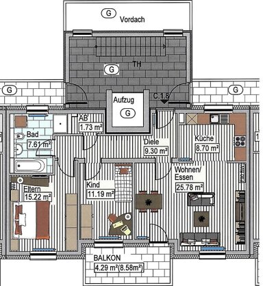 Wohnung zur Miete 930 € 3 Zimmer 83,8 m² 2. Geschoss frei ab sofort Senden Senden 89250