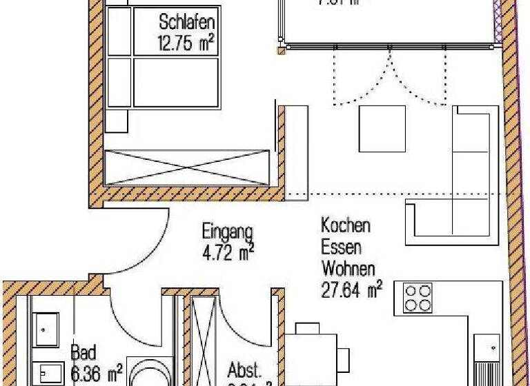 Wohnung zur Miete 470 € 2 Zimmer 59,4 m² frei ab 01.05.2026 Eichendorf 94428
