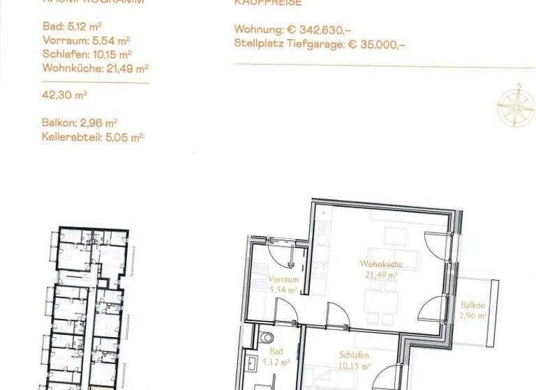 Wohnung zum Kauf - Erstbezug 342.630 € 2 Zimmer 42,3 m² Elisabethstraße Salzburg 5020