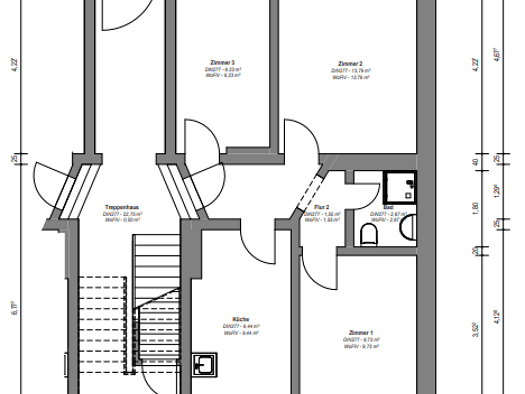 Wohnung zur Miete 423 € 3 Zimmer 49,8 m² 3 Geschosse frei ab sofort Schlachthofstraße 21 Innenstadt Dessau-Roßlau 06844