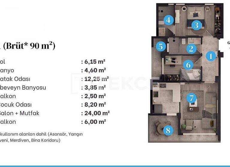 Studio zum Kauf 145.000 € 3 Zimmer 94 m² EG Antalya 07112