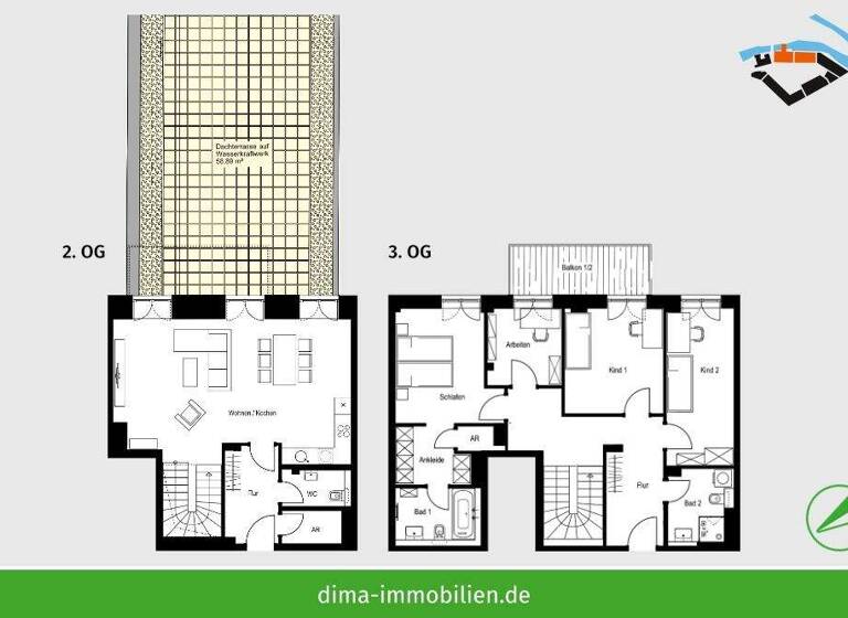 Maisonette zur Miete 1.890 € 5 Zimmer 159 m² 2. Geschoss Fabrikstraße 17 Schkeuditz 04435