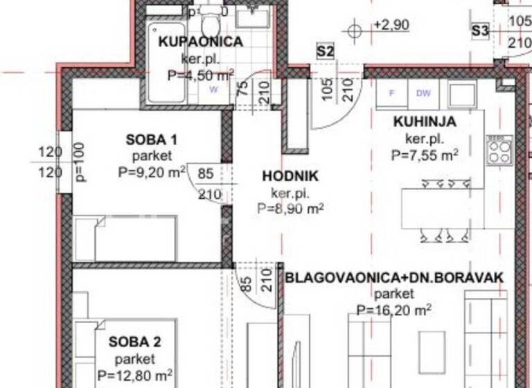 Wohnung zum Kauf 235.795 € 3 Zimmer 67 m² 1. Geschoss Makarska