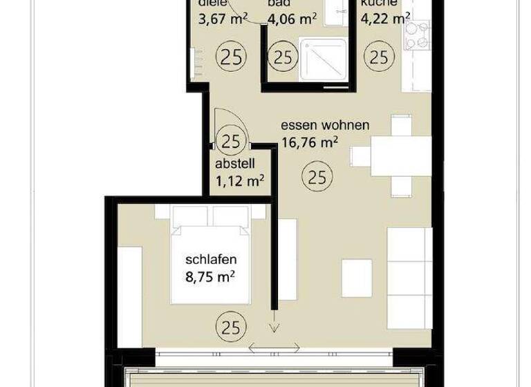 Wohnung zum Kauf - Erstbezug 241.900 € 2 Zimmer 46,5 m² 2. Geschoss August-Ruf-Straße 25 Singen Singen (Hohentwiel) 78224