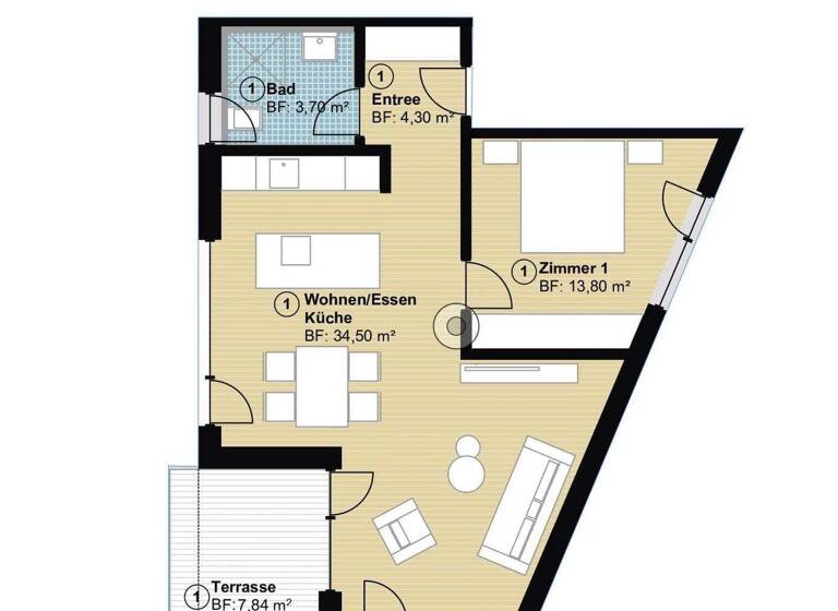 Wohnung zum Kauf - Erstbezug provisionsfrei 363.000 € 2,5 Zimmer 60,2 m² Hildrizhausen 71157