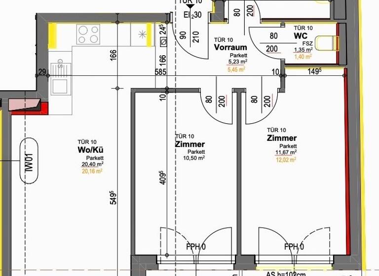 Wohnung zum Kauf 339.000 € 3 Zimmer 55,4 m² 2. Geschoss Wien, Donaustadt / Wien 22., Donaustadt 1220