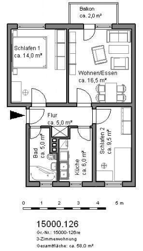 Wohnung zur Miete 260 € 3 Zimmer 60,1 m²<br/>Wohnfläche 2.<br/>Geschoss ab sofort<br/>Verfügbarkeit Willi Bredel Ring 49 Thale Thale 06502