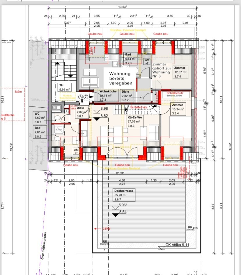 Penthouse zur Miete 2.460 € 3,5 Zimmer 123 m²<br/>Wohnfläche 3.<br/>Geschoss ab sofort<br/>Verfügbarkeit Herdern - Süd Freiburg im Breisgau 79100