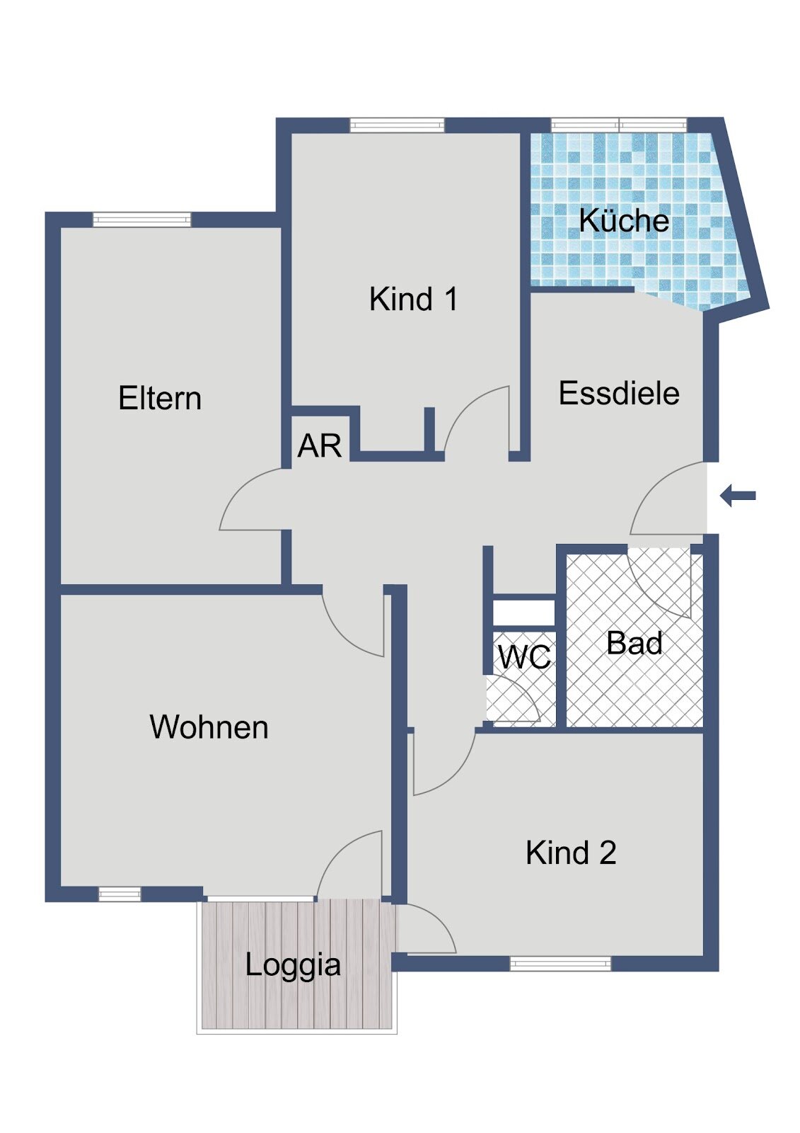 Wohnung zur Miete nur mit Wohnberechtigungsschein 393 € 4 Zimmer 81,2 m²<br/>Wohnfläche 1.<br/>Geschoss Triftweg 117 Hasenhecke Kassel 34125