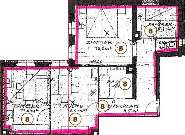 Wohnung zum Kauf provisionsfrei 199.000 € 3 Zimmer 60,9 m² 2. Geschoss frei ab sofort Landgrabenstraße 19 Steinbühl Nürnberg 90443