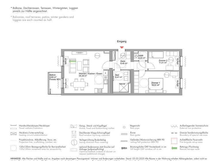 Wohnung zum Kauf 686.000 € 3 Zimmer 83,7 m²<br/>Wohnfläche 1.<br/>Geschoss Schwedische Allee 29 Krampnitz Potsdam 14476