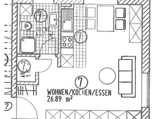 Wohnung zur Miete 438 € 1 Zimmer 32,5 m² Geschoss 1/3 frei ab 01.03.2026 Neuburg Neuburg an der Donau 86633