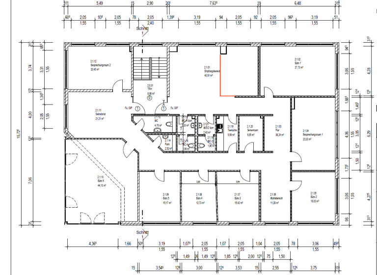 Büro zur Miete provisionsfrei 8 Zimmer 315 m² Bürofläche Braunschweig 38112