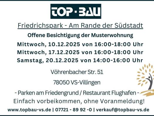 Wohnung zum Kauf - Erstbezug provisionsfrei 372.950 € 2 Zimmer 70,1 m² Vöhrenbacher Straße 47 Villingen Villingen-Schwenningen 78050