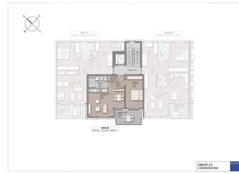 Wohnung zum Kauf - Erstbezug provisionsfrei 329.000 € 2 Zimmer 58,9 m² 2. Geschoss Süsterfeldwinkel 61 Aachen 52072