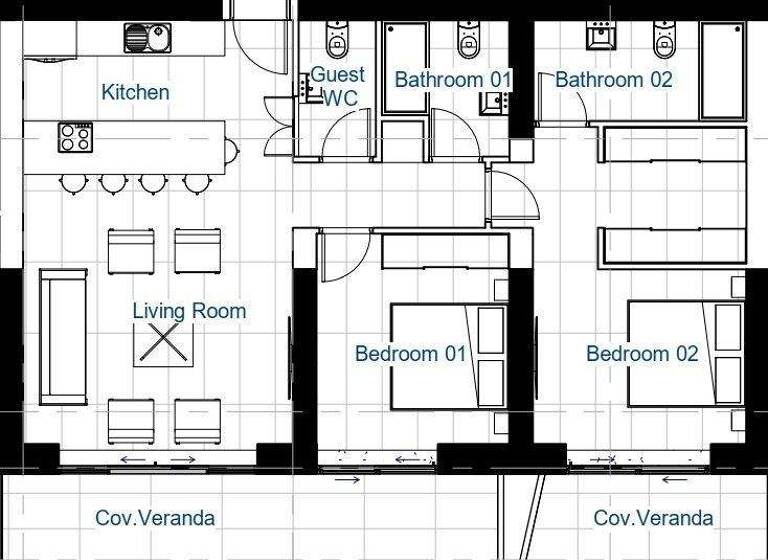 Wohnung zum Kauf provisionsfrei 1.350.000 € 3 Zimmer 183 m² 1. Geschoss Pafos 8042