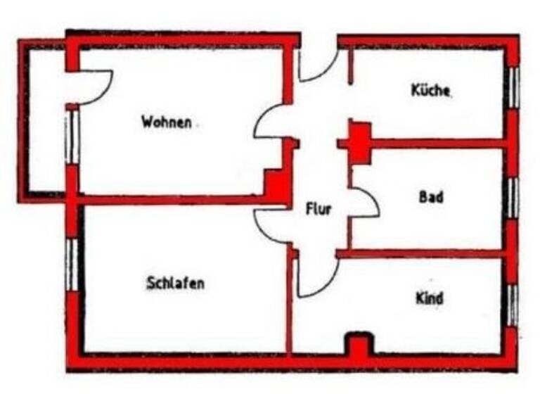 Wohnung zum Kauf 86.400 € 3 Zimmer 61,7 m² 1. Geschoss Rennsteigstraße 23 Neuenhof-Hörschel Eisenach 99817