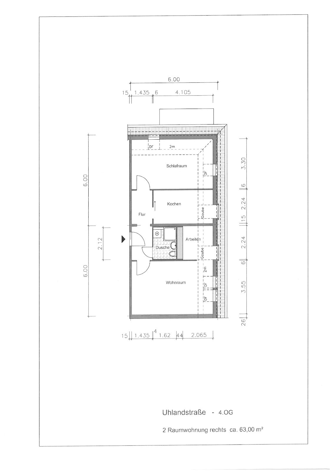 Wohnung zur Miete 345 € 2 Zimmer 63,4 m²<br/>Wohnfläche 4.<br/>Geschoss Uhlandstraße 4 Clara-Zetkin-Straße / Friedrich-Engels-Straße Gera 07545