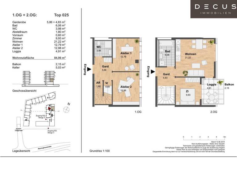 Maisonette zur Miete 1.029 € 4 Zimmer 85 m² 1. Geschoss frei ab sofort Eggenberg Graz 8020