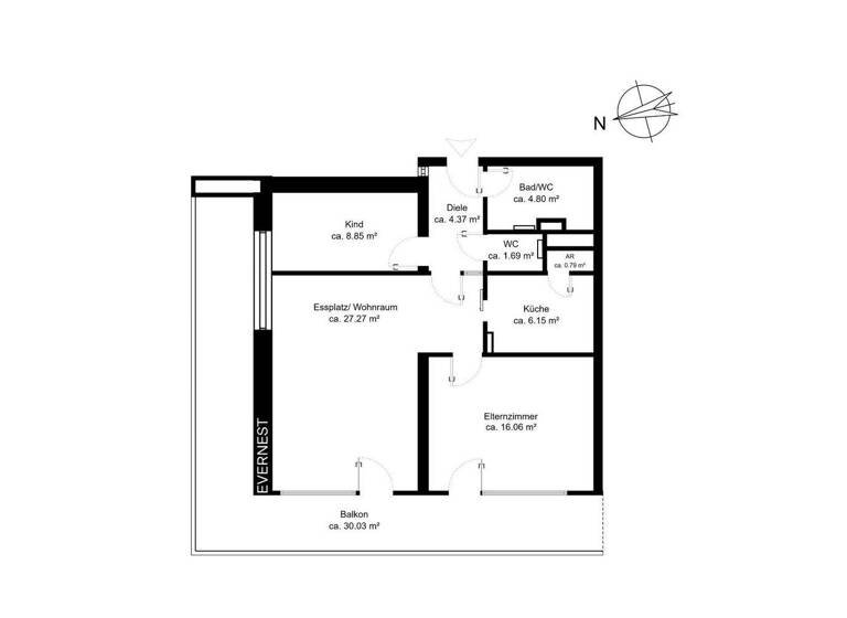 Wohnung zum Kauf 399.000 € 3 Zimmer 85 m² 10. Geschoss Riehl Köln 50735