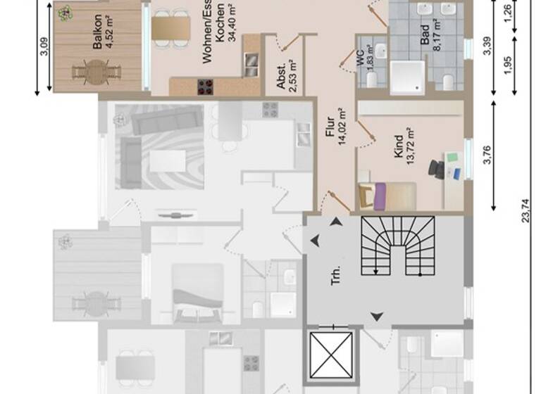 Wohnung zur Miete 1.300 € 4 Zimmer 106 m² Geschoss 3/4 frei ab 01.06.2026 Hohenwart Pforzheim 75181