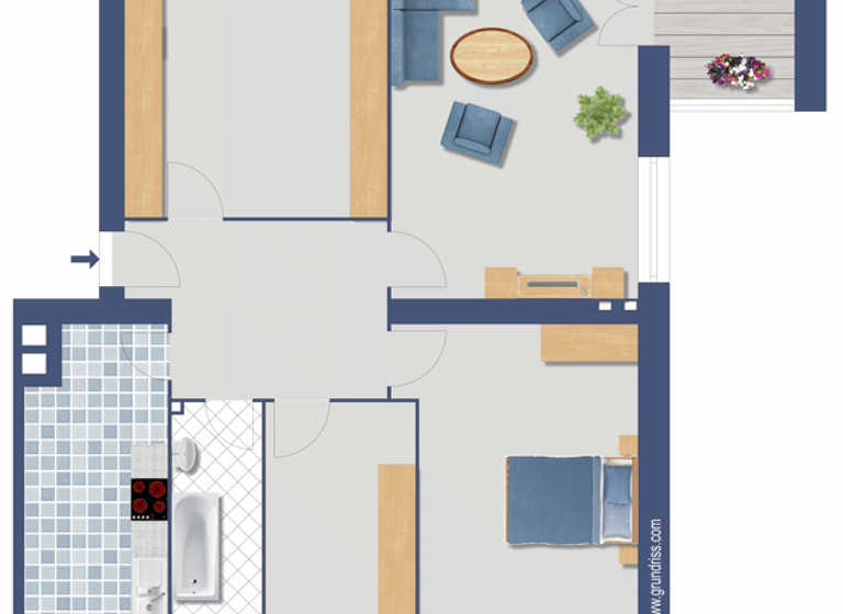 Wohnung zum Kauf provisionsfrei 303.400 € 2,5 Zimmer 73 m² Sundgauer Straße 105 Zehlendorf Berlin 14169