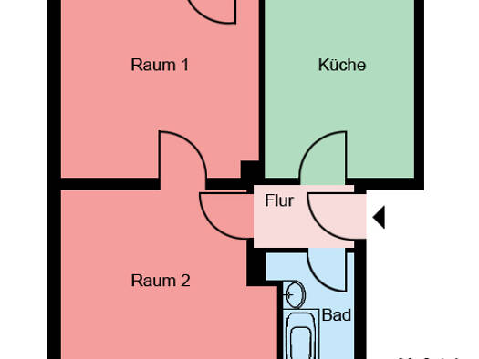 Wohnung zur Miete 459 € 2 Zimmer 51,7 m² 1. Geschoss frei ab 23.08.2026 Holderweg 9 Schwerin Castrop-Rauxel 44577