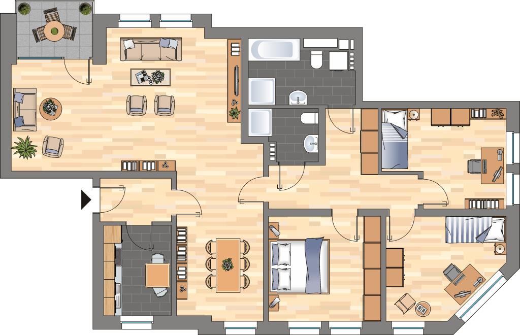 Wohnung zur Miete 719 € 4 Zimmer 113,5 m²<br/>Wohnfläche EG<br/>Geschoss Saalestraße 1 Innenstadt Wilhelmshaven 26382