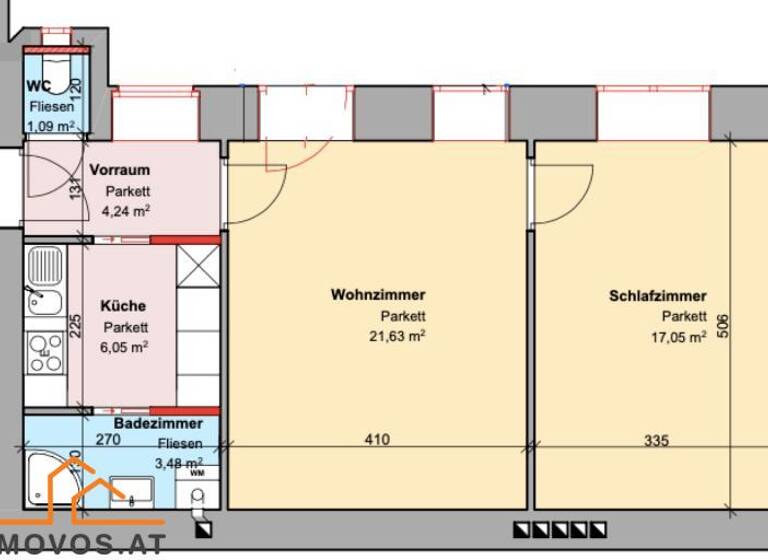 Wohnung zum Kauf - Erstbezug 299.000 € 2 Zimmer 56 m² Wien 20.,Brigittenau 1200
