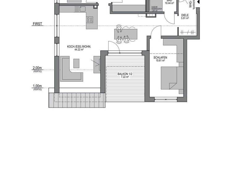 Wohnung zum Kauf - Erstbezug provisionsfrei 715.000 € 4 Zimmer 111 m² 3. Geschoss frei ab 01.11.2026 Pfuhl Neu-Ulm 89233