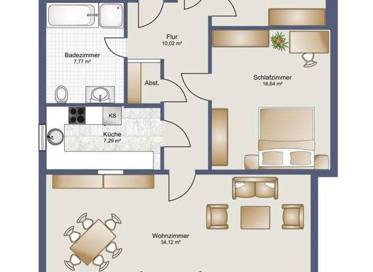 Wohnung zur Miete 880 € 3 Zimmer 80 m² 3. Geschoss frei ab sofort Binzener Str. 2 Ötlingen Weil am Rhein / Ötlingen 79576