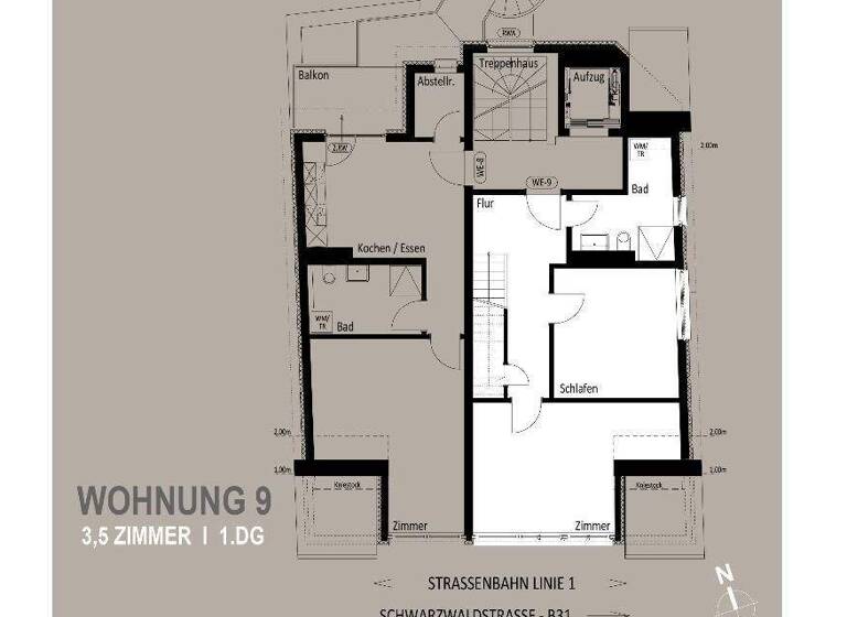Maisonette zur Miete - Erstbezug 2.000 € 3 Zimmer 110 m² frei ab sofort Schwarzwaldstraße 15 Oberau Freiburg im Breisgau 79117