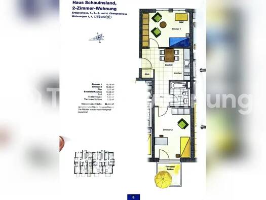 Wohnung zur Miete Tauschwohnung 960 € 2 Zimmer 57 m² 2. Geschoss Stühlinger Freiburg im Breisgau 79106