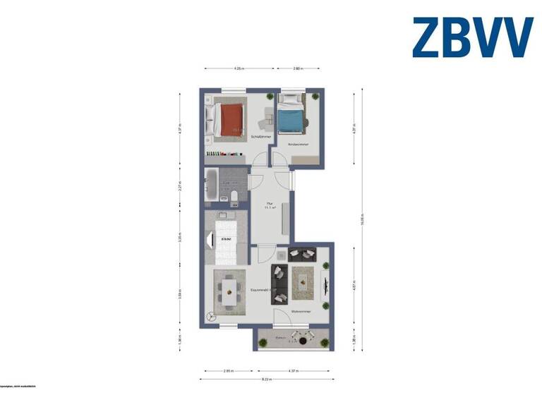 Wohnung zur Miete 349 € 3 Zimmer 56,8 m² 3. Geschoss Bernhard-Kellermann-Str. 23 Leipziger Str. Magdeburg 39120