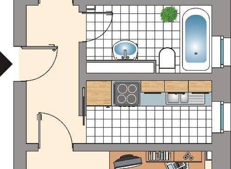 Wohnung zur Miete 339 € 2,5 Zimmer 43 m² 1. Geschoss Metelener Weg 12 Resser-Mark Gelsenkirchen 45892