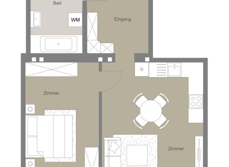Wohnung zum Kauf 170.000 € 2 Zimmer 57,2 m² 2. Geschoss Buchengasse 170 Wien 1100