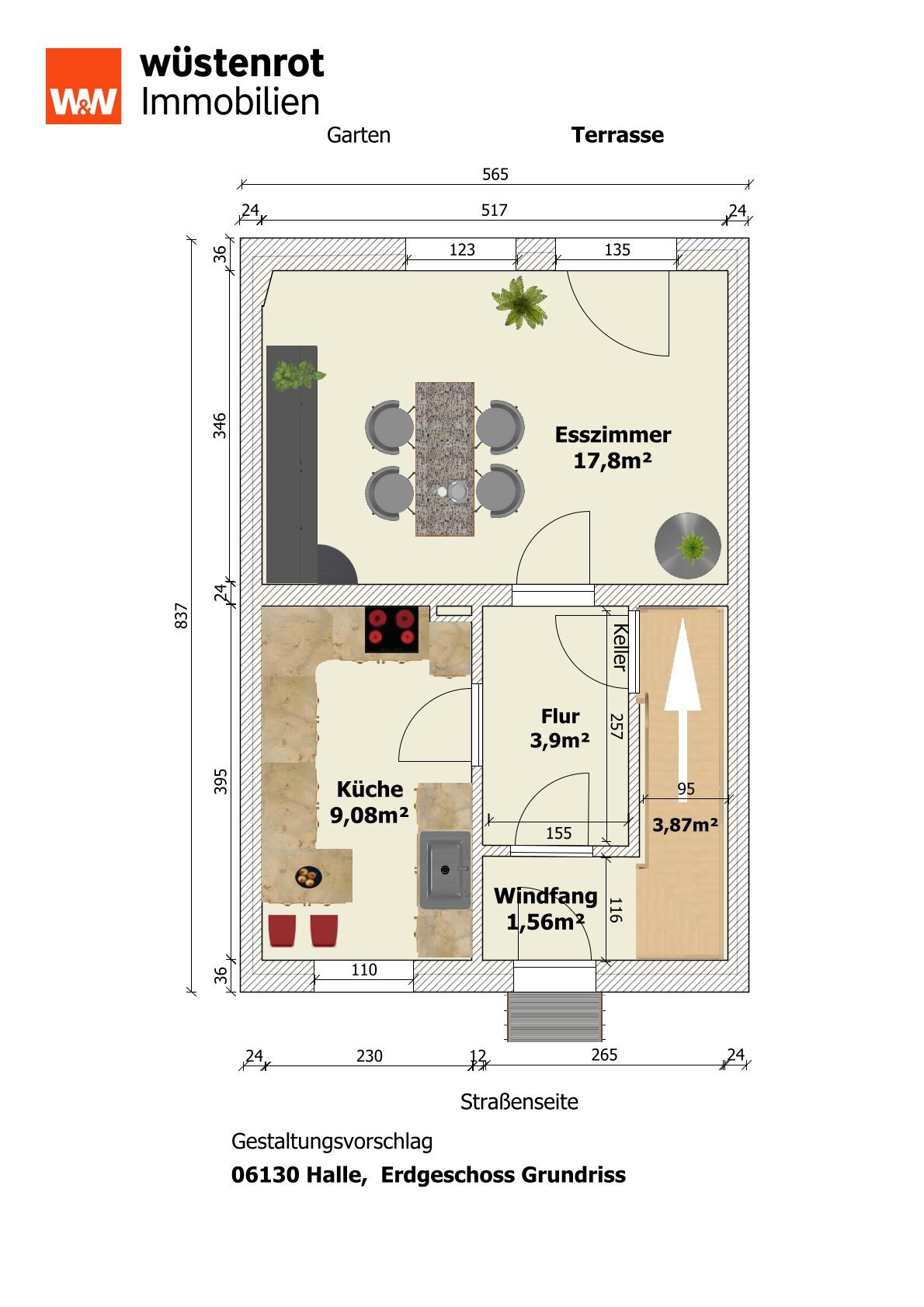 Reihenmittelhaus zum Kauf 249.000 € 3 Zimmer 98 m²<br/>Wohnfläche 352 m²<br/>Grundstück Damaschkestraße Halle 06130