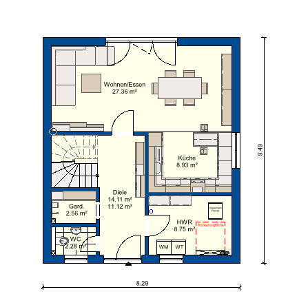 Einfamilienhaus zum Kauf provisionsfrei 362.670 € 4 Zimmer 108,3 m²<br/>Wohnfläche 861 m²<br/>Grundstück Röblingen am See Seegebiet Mansfelder Land 06317