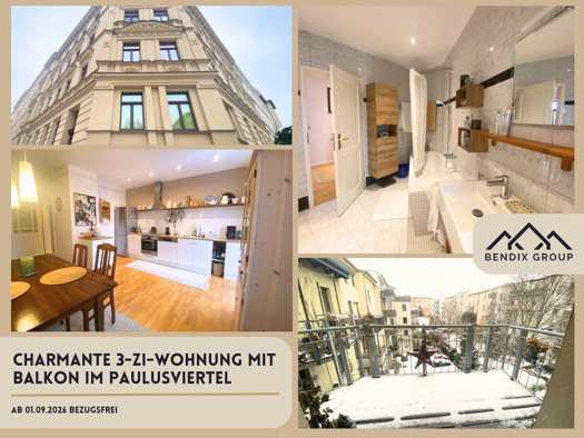 Wohnung zum Kauf 292.950 € 3 Zimmer 93,2 m² 3. Geschoss frei ab 01.09.2026 Brandenburger Straße 12 Paulusviertel Halle (Saale) 06114