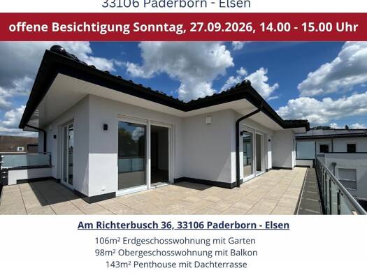 Penthouse zum Kauf - Erstbezug provisionsfrei 791.900 € 3 Zimmer 143,5 m² 2. Geschoss Am Richterbusch 36 Elsen Paderborn 33106