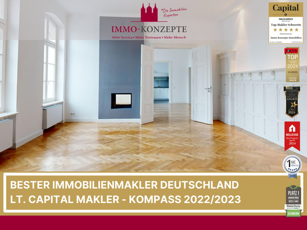 Wohnung zur Miete 2.500 € 4 Zimmer 159 m²<br/>Wohnfläche 1.<br/>Geschoss Paulsstadt Schwerin 19055